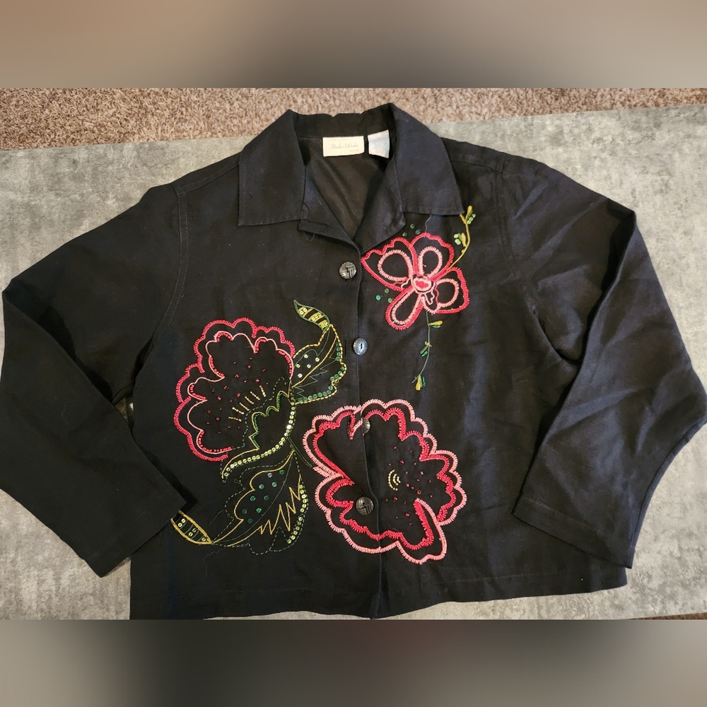 Studio Works petite jacket with flowers